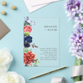水素朴色開花フローラ結婚 アクリル招待状 (インサイチュ (ウェディング))