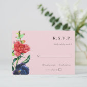 水素朴色開花フローラ結婚 出欠カード (スタンド正面)