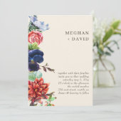 水素朴色開花フローラ結婚 招待状 (スタンド正面)