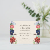 水素朴色開花フローラ結婚 案内ポストカード (スタンド正面)