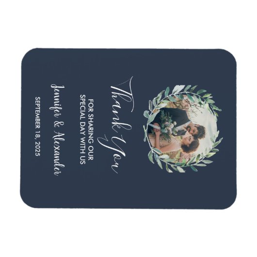 水素朴色離れ写真ありがとうご結婚ざい マグネット (横)