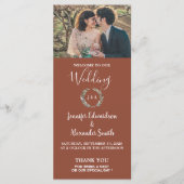 水素朴色離れ写真カントリー結婚式 プログラム (正面)