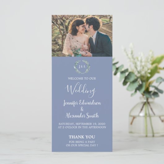 水素朴色離れ写真カントリー結婚式 プログラム (スタンド正面)