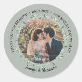 水素朴色離れ結婚s Thanks You photo ラウンドシール (正面)