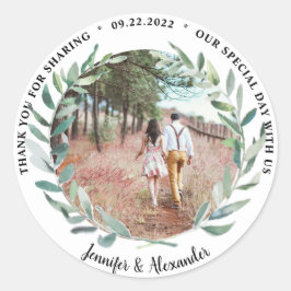 水素朴色離れ結婚s Thanks You photo ラウンドシール