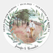 水素朴色離れ結婚s Thanks You photo ラウンドシール (正面)