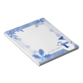 水素朴色雪だるま冬カスタム ノートパッド (アングル)