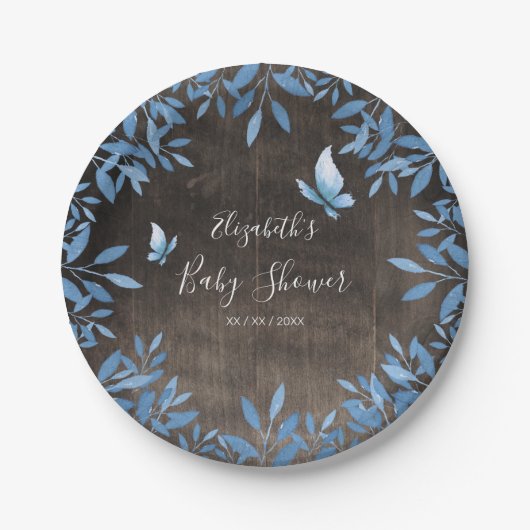 水素朴色青蝶フローラ ペーパープレート (正面)