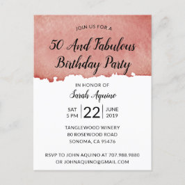 水素朴色50と素晴らしい誕生日 インビテーションポストカード