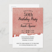 水素朴色50th誕生日ワインテーマ インビテーションポストカード (正面/裏面)