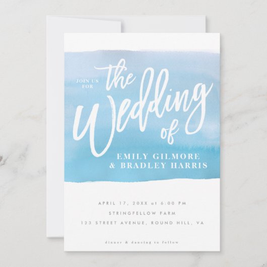 水素朴色(青) 招待状 (正面)