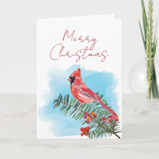 水素朴色（鳥）ショウジョウコウカンチョウクリスマス カード (正面)