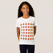 水素朴色Apple Pattern女の子Tシャツ Tシャツ (正面フル)