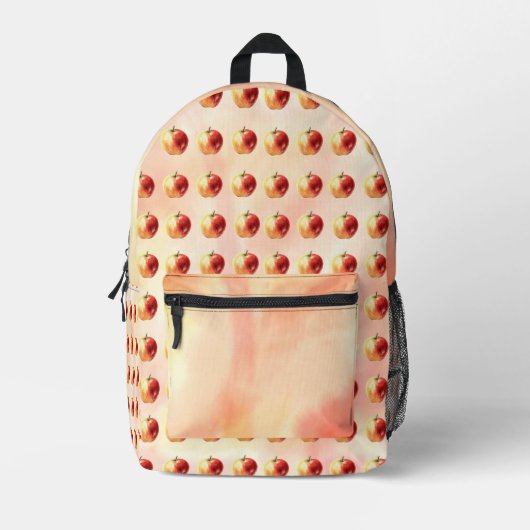 水素朴色Apple Pattern Backpack プリントバックパック (正面)
