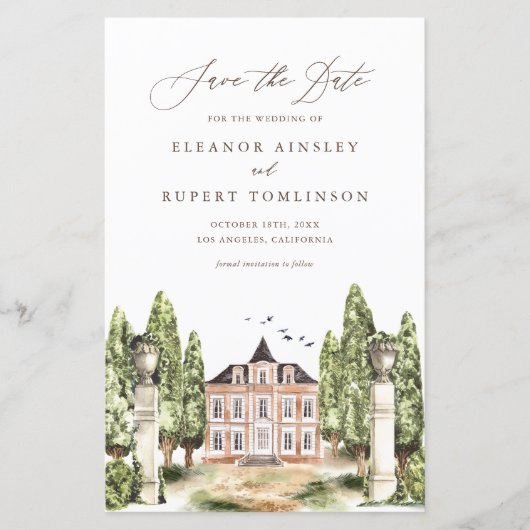 水素朴色English Manor日付カードを保存 (正面)