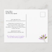 水素朴色Lilacs仮想ブライダルシャワー インビテーションポストカード (裏面)