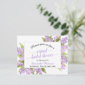 水素朴色Lilacs仮想ブライダルシャワー インビテーションポストカード (スタンド正面)