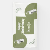 水素朴色Sageグリーンハッピーバースデー21日 横断幕 (縦)