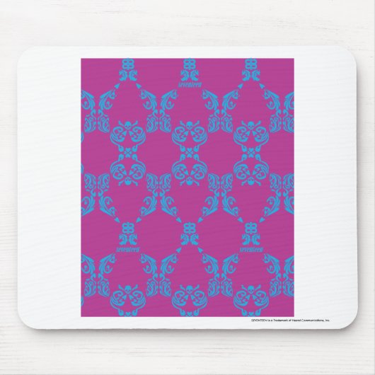 水紫色ダマスク織 マウスパッド (正面)