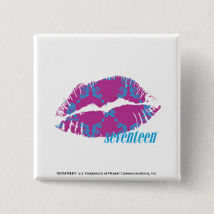 水紫色ダマスク織 缶バッジ