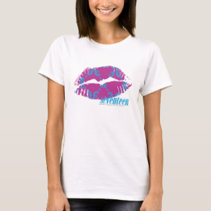 水紫色ダマスク織 Tシャツ