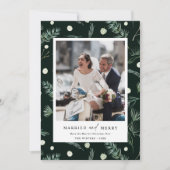 水結婚した色メリー冬の緑の写真 シーズンカード (正面)
