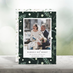 水結婚した色メリー冬の緑の写真 シーズンカード