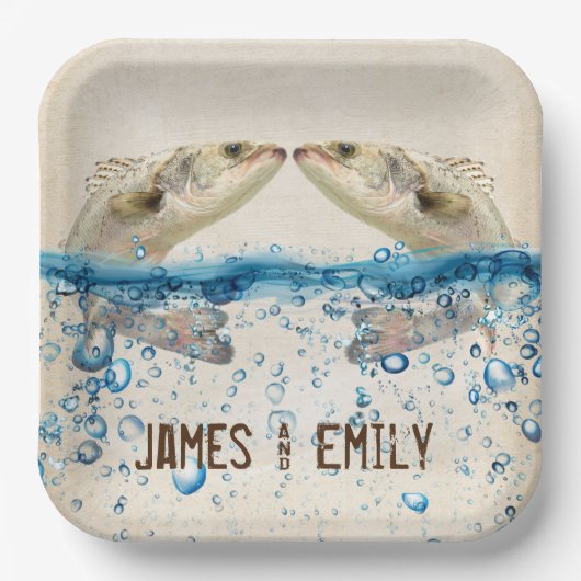 水結婚中の魚 ペーパープレート (正面)