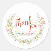 水結婚色の冬の緑の赤感謝してい君 ラウンドシール (正面)