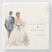 水結婚色の対結婚心 ストーンコースター (正面)