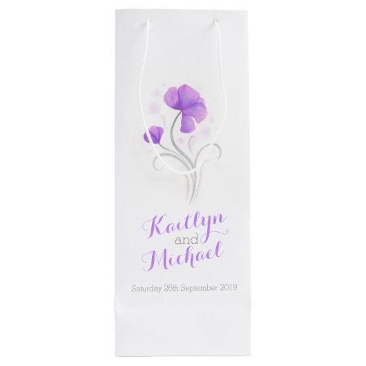 水結婚色の感謝していユパーソナライズされた抱き枕 ワインギフトバッグ (裏面)