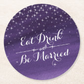 水結婚色の星空の夜の紙コースター ラウンドペーパーコースター (正面)