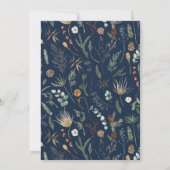 水結婚色の植物性フローラブルー 招待状 (裏面)