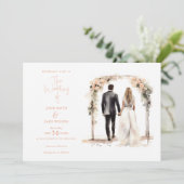 水結婚色の結婚夫婦 招待状 (スタンド正面)