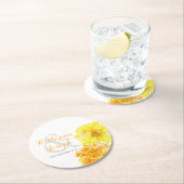 水結婚色の花marigold紙コースター ラウンドペーパーコースター (インサイチュ)
