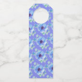 水結婚色の青いアネモネの花 ボトルネックタグ (裏面)