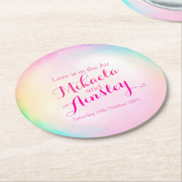 水結婚色バブル紙コースター ラウンドペーパーコースター