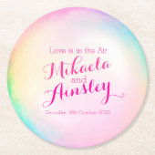 水結婚色バブル紙コースター ラウンドペーパーコースター (正面)