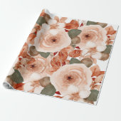 水結婚色バラフローラ可愛かわいらしい ラッピングペーパー (アンロールド)