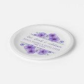 水結婚色パープルアネモン紙プレート ペーパープレート (アングル)