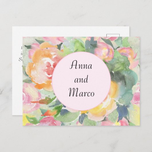 水結婚色フローラ ポストカード (正面/裏面)