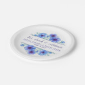 水結婚色ブルーアネモン紙プレート ペーパープレート (アングル)