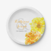 水結婚色マリゴールドカスタム紙プレート ペーパープレート (正面)
