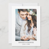 水結婚色ユーカリ緑色写真 招待状 (裏面)