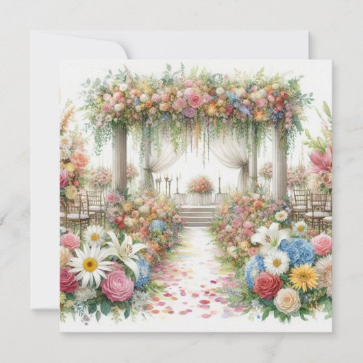 水結婚色招待状 招待状 (正面)