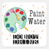 水絵を描が飲めない スクエアシール (正面)