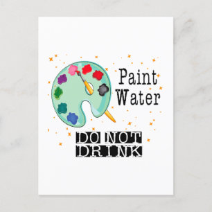 水絵を描が飲めない ポストカード