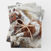 水絵を描の走分離を介した馬の ラッピングペーパーシート (インサイチュ)