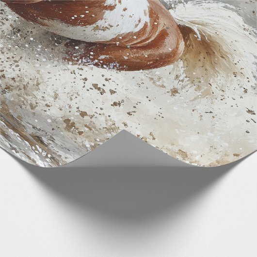 水絵を描の走分離を介した馬の ラッピングペーパー (角)
