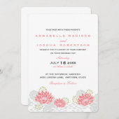 水絵を描ユリ結婚式の招待 招待状 (正面/裏面)